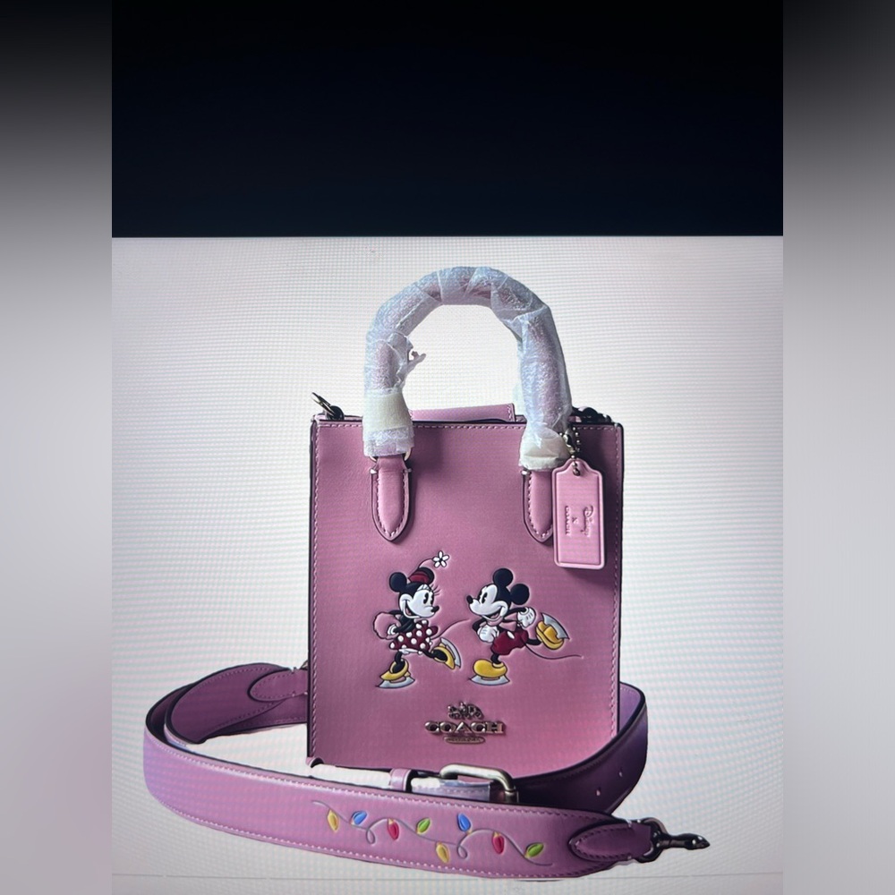 ⛸️❄️⛸️ DISNEY X COACH NORTH SOUTH MINI TOTE WITH ICE SKATE MOTIF ⛸️❄️⛸️ NWT ⛸️ - Picture 14 of 16